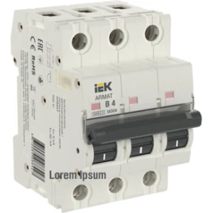 IEK ARMAT Автоматический выключатель M06N 3P B 4А - AR-M06N-3-B004 IEK ARMAT Автоматический выключатель M06N 3P B 4А - AR-M06N-3-B004