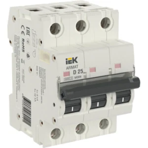 IEK ARMAT Автоматический выключатель M06N 3P D 25А - AR-M06N-3-D025 IEK ARMAT Автоматический выключатель M06N 3P D 25А - AR-M06N-3-D025