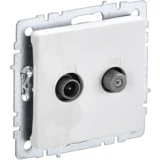 IEK BRITE Розетка двойная TV+SAT РТВ/РСп12-БрБ белый