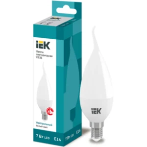 IEK Лампа светодиодная CB35 свеча на ветру 7Вт 230В 4000К E14 - LLE-CB35-7-230-40-E14 IEK Лампа светодиодная CB35 свеча на ветру 7Вт 230В 4000К E14 - LLE-CB35-7-230-40-E14