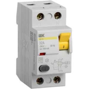 IEK Выключатель дифференциальный (УЗО) ВД1-63 2Р 32А 100мА - MDV10-2-032-100 IEK Выключатель дифференциальный (УЗО) ВД1-63 2Р 32А 100мА - MDV10-2-032-100